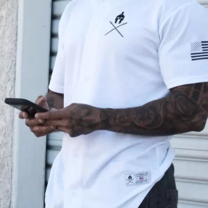 Men's Graphic Button Down Short Sleeve Top