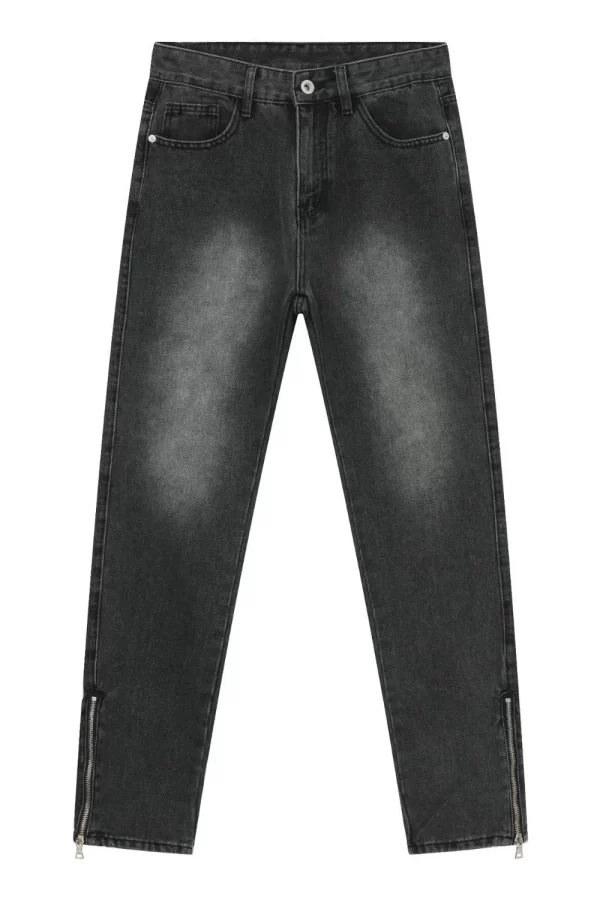 Men's Decor Zip Jeans with Pockets - Image 2