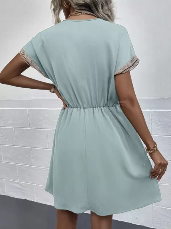 Full Size V-Neck Short Sleeve Dress Plus Size - Image 8