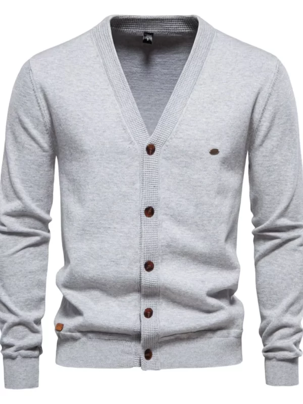Men's Button Down V-Neck Cardigan - Image 5