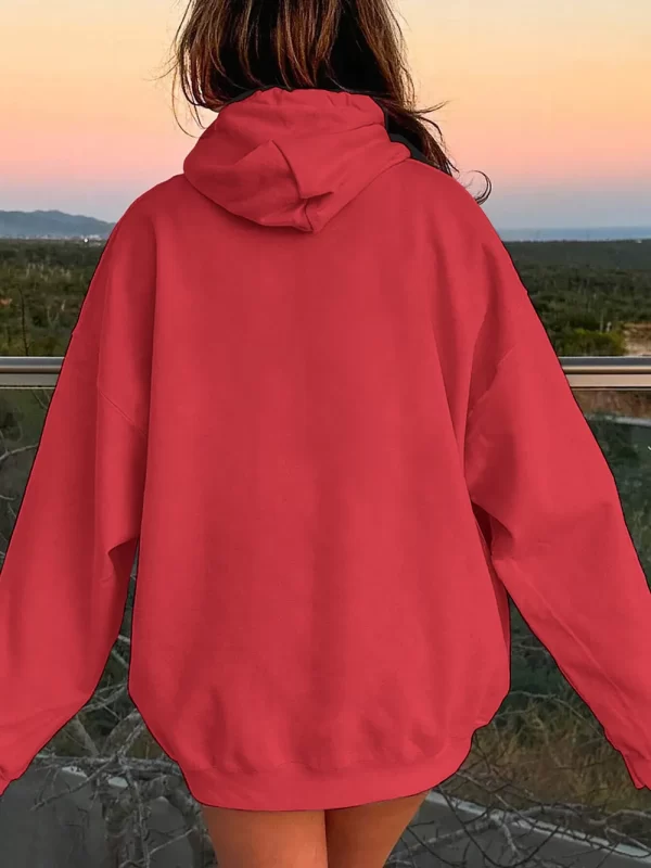Drawstring Dropped Shoulder Hoodie - Image 7