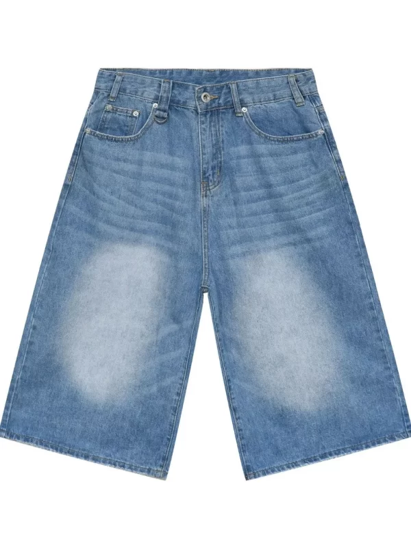Men's Wide Leg Denim Shorts - Image 6