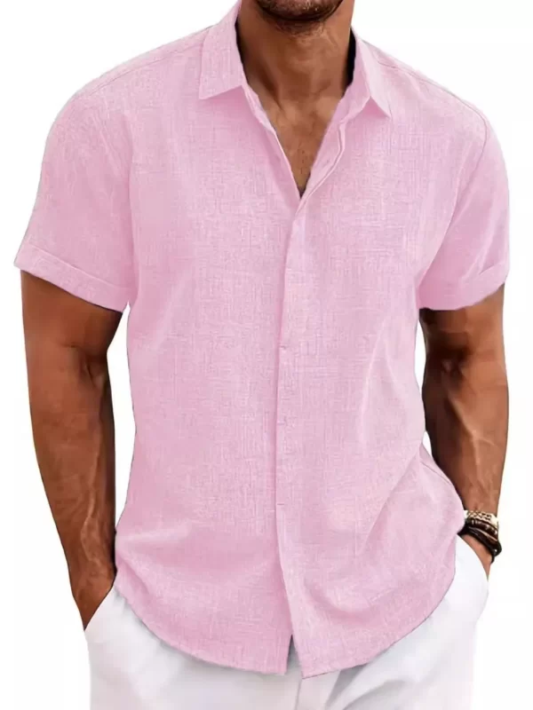 Men's Full Size Collared Neck Short Sleeve Shirt Plus Size - Image 6