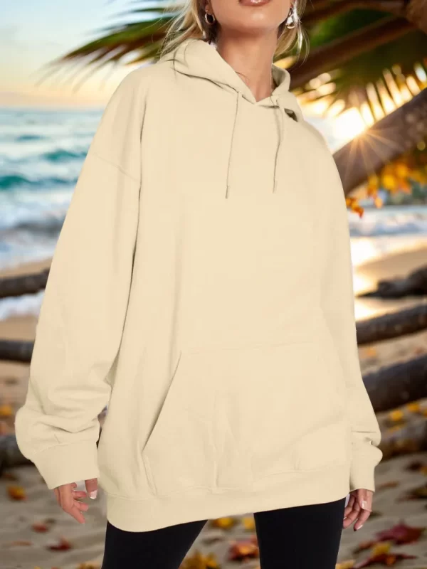 Drawstring Dropped Shoulder Hoodie - Image 22