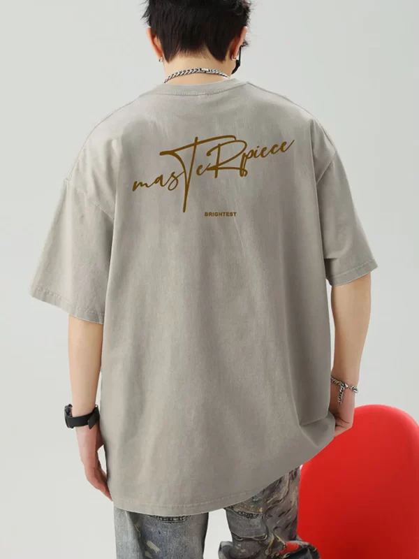 Men's Plus Size Round Neck Letter Graphic T-Shirt - Image 10