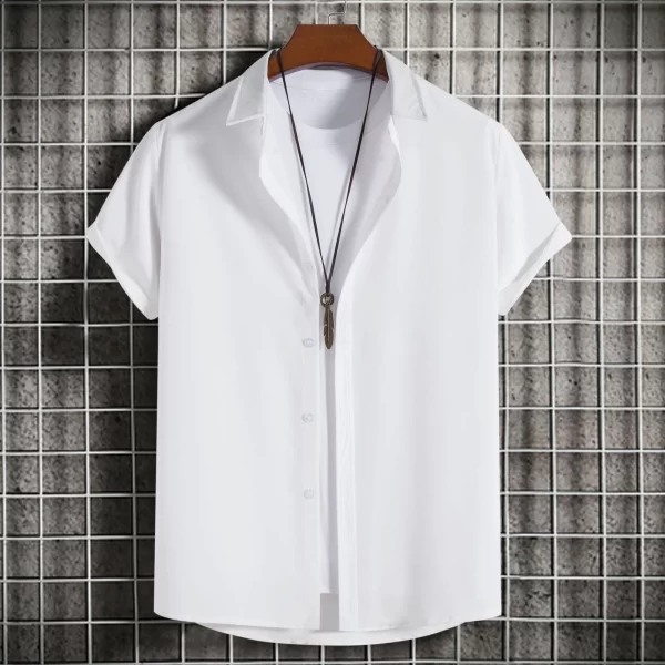 Men's Plus Size Casual Short Sleeve Button Down Shirt