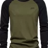 Men's Contrast Round Neck Raglan Sleeve T-Shirt