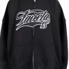 Men's Letter Embroidered Zip Up Long Sleeve Hoodie