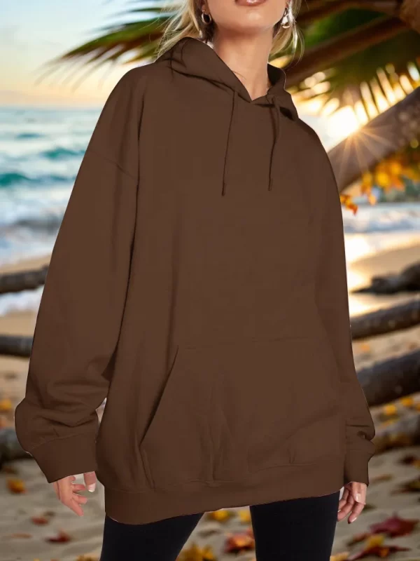 Drawstring Dropped Shoulder Hoodie - Image 19