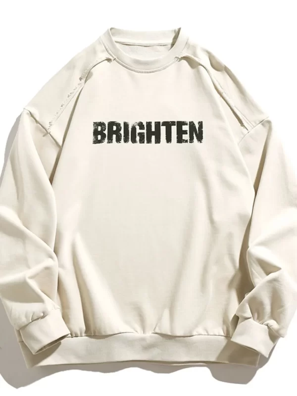 Men's Letter Graphic Round Neck Long Sleeve Sweatshirt - Image 4