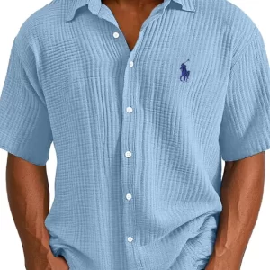 Men's Full Size Button Up Short Sleeve Shirt Plus Size