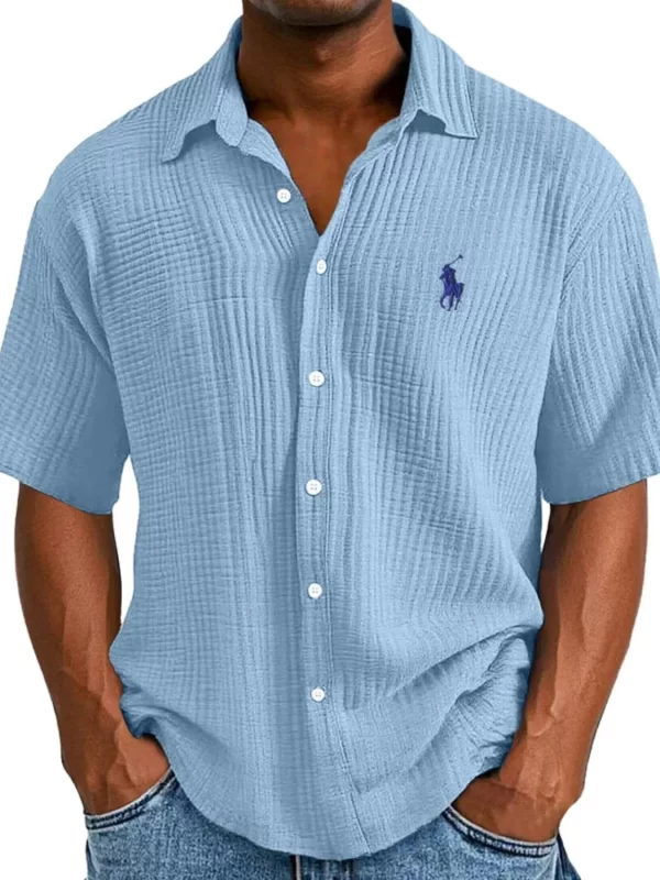 Men's Full Size Button Up Short Sleeve Shirt Plus Size
