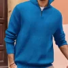 Men's Full Size Quarter Zip Long Sleeve Top Plus Size