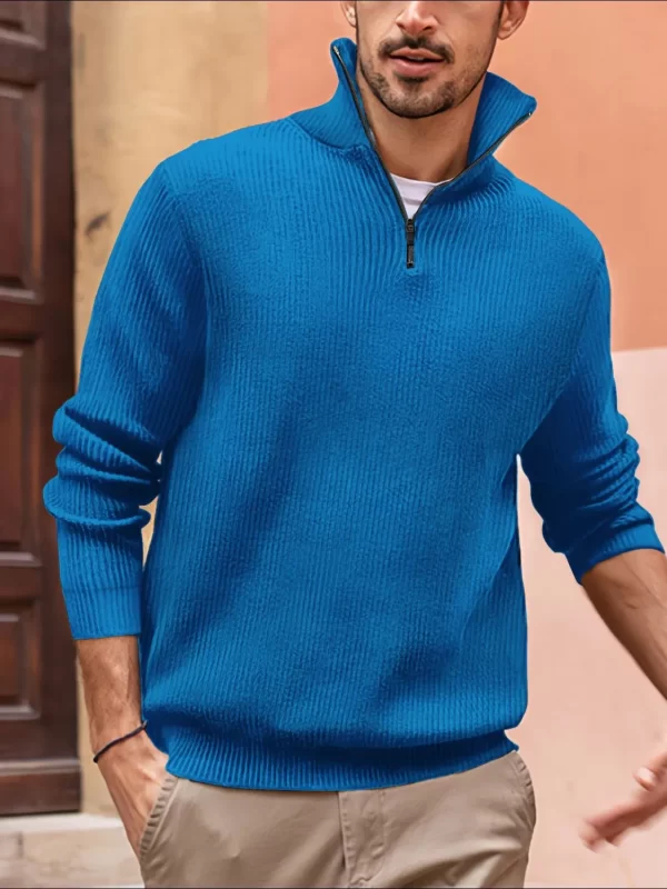 Men's Full Size Quarter Zip Long Sleeve Top Plus Size