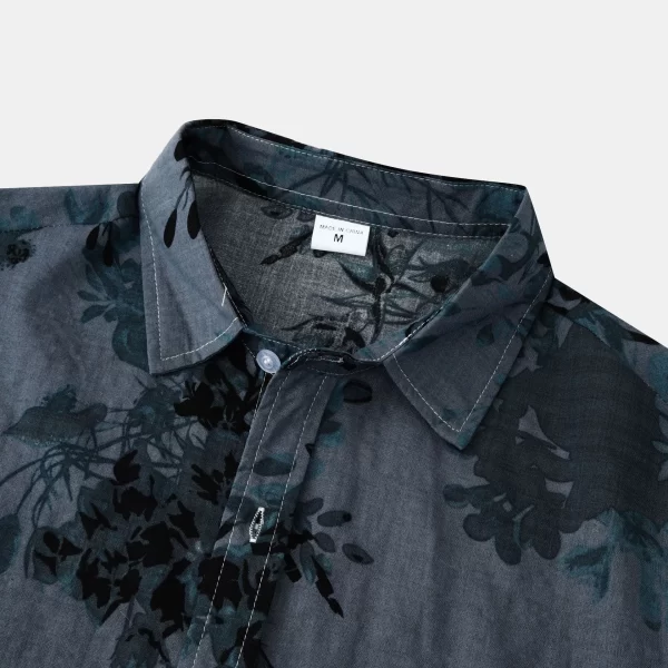 Men's Plus Size Printed Short Sleeve Button Down Casual Shirt - Image 11