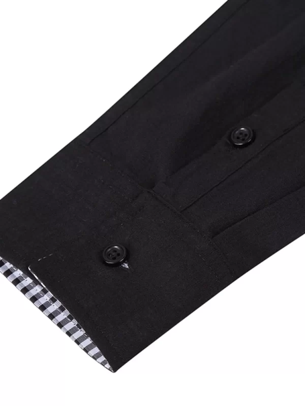 Men's Button-Down Shirt with Gingham Contrast - Image 5
