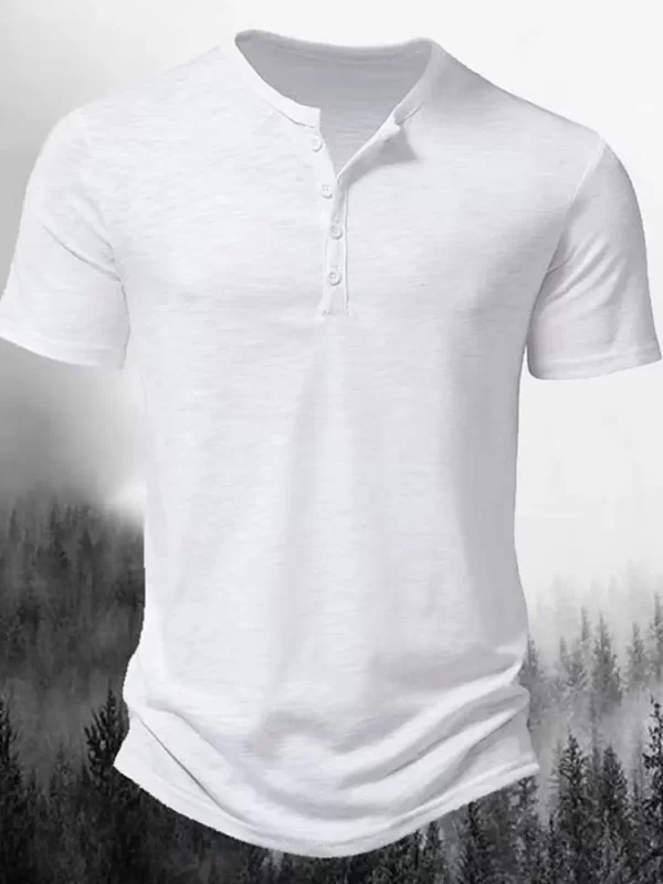 Men's Full Size Button Detail Short Sleeve Polo Plus Size - Image 4