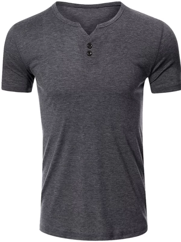 Men's Henley Short Sleeve Polo Top - Image 10