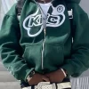 Men's Letter Graphic Zip Up Long Sleeve Hoodie