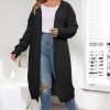 Plus Size Open Front Long Sleeve Cardigan