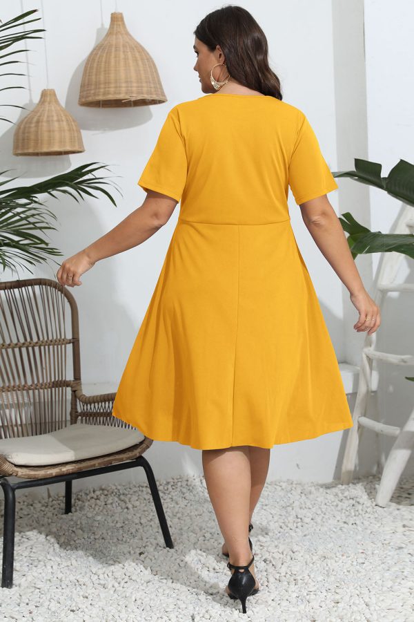 Plus Size Round Neck Openwork Dress - Image 12