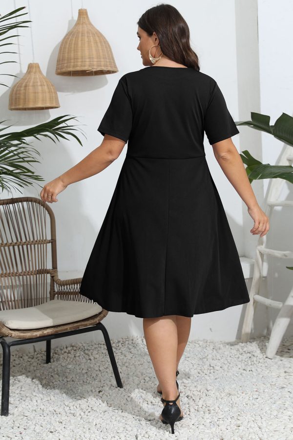 Plus Size Round Neck Openwork Dress - Image 8