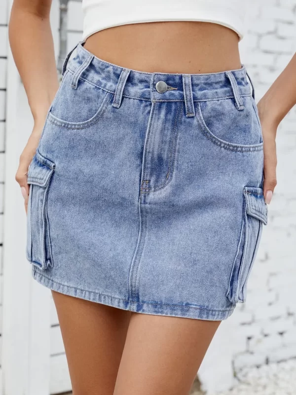 Cargo Denim Skirt - Image 8