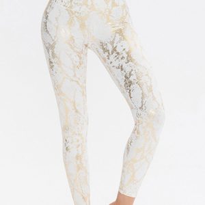 Animal Print Slim Fit Wide Waistband Long Sports Pants