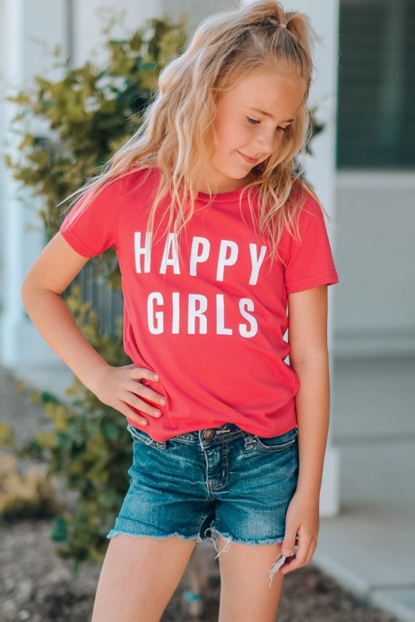 Girls Letter Graphic Short Sleeve T-Shirt - Image 5