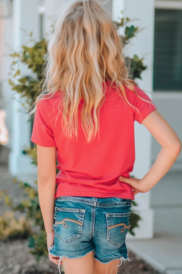 Girls Letter Graphic Short Sleeve T-Shirt - Image 3