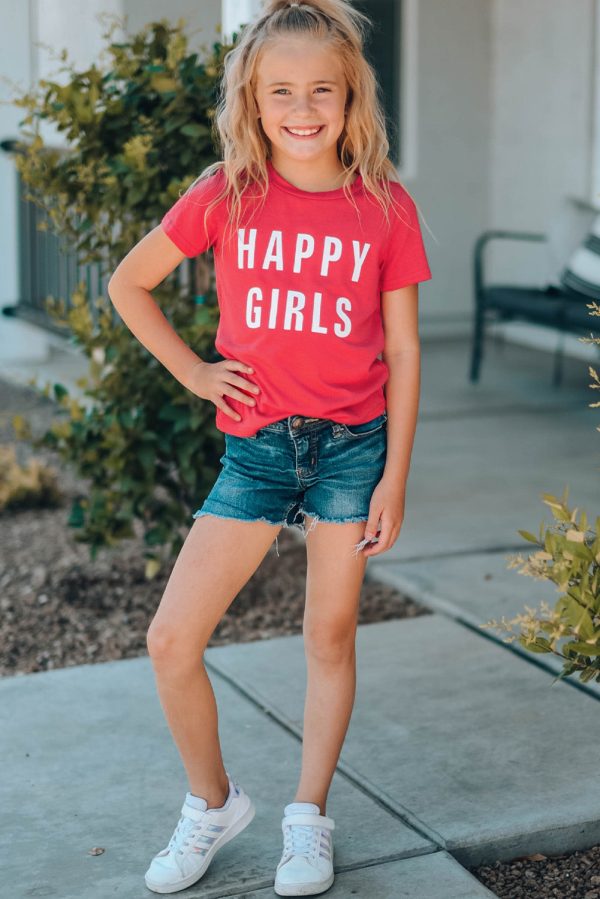 Girls Letter Graphic Short Sleeve T-Shirt - Image 6