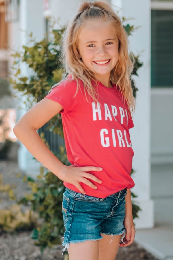Girls Letter Graphic Short Sleeve T-Shirt - Image 4