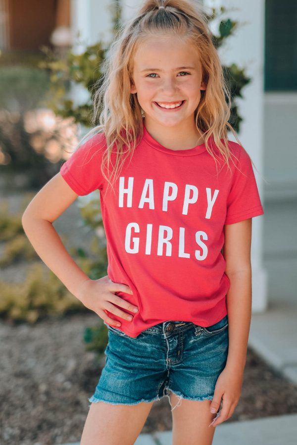 Girls Letter Graphic Short Sleeve T-Shirt - Image 2