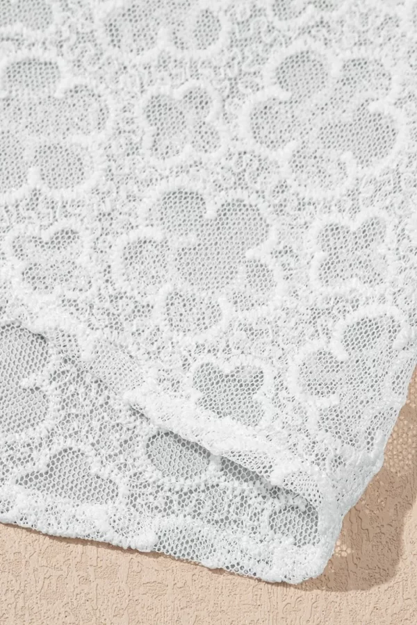 Lace Puff Sleeve Empire Waist Mini Dress - Image 4