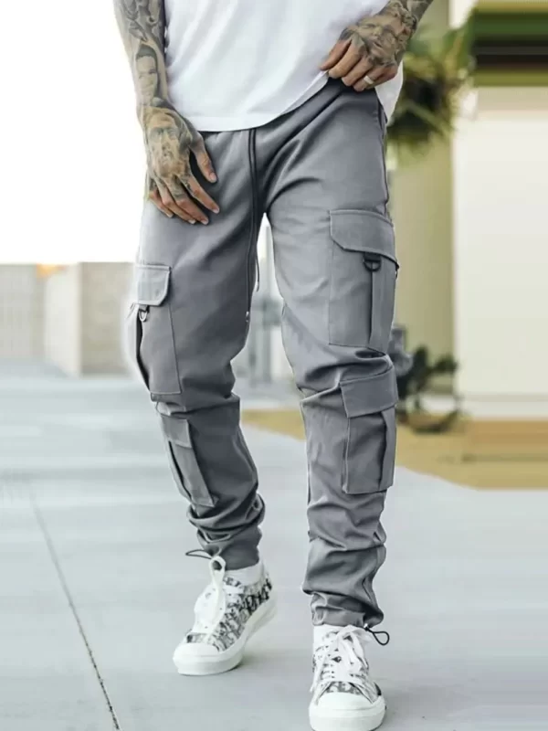 Men's Drawstring Pants with Cargo Pockets - Image 9