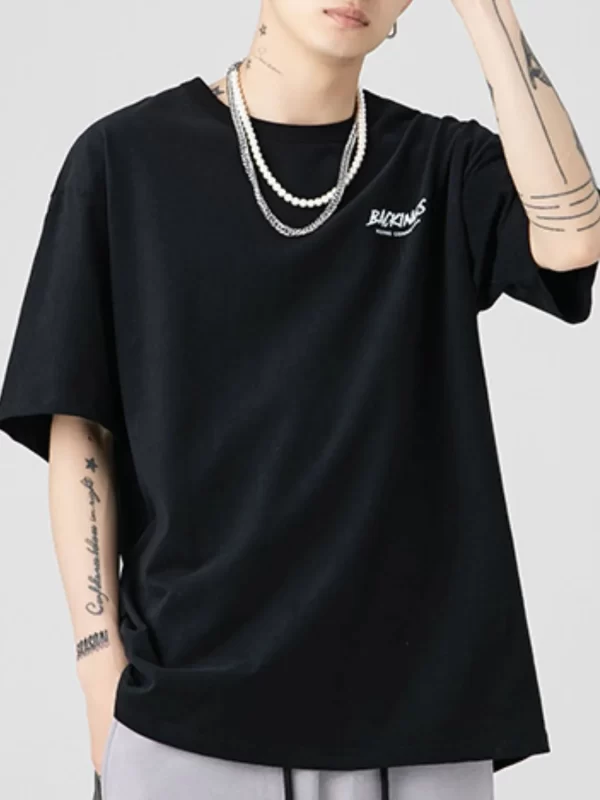 Men's Full Size Round Neck Half Sleeve T-Shirt Plus Size