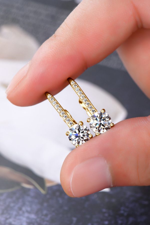 2 Carat Moissanite 925 Sterling Silver Earrings - Image 5