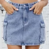 Cargo Denim Skirt