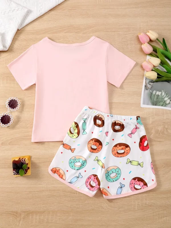 Children's Donut Round Neck Top and Pants Set - Image 5