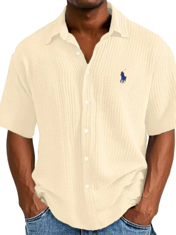 Men's Full Size Button Up Short Sleeve Shirt Plus Size - Image 2