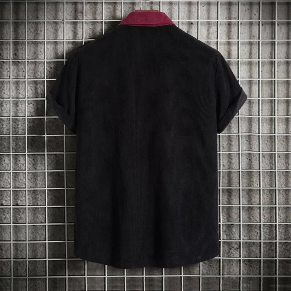 Men's Plus Size Classic Color Block Short Sleeve Shirt - Image 7