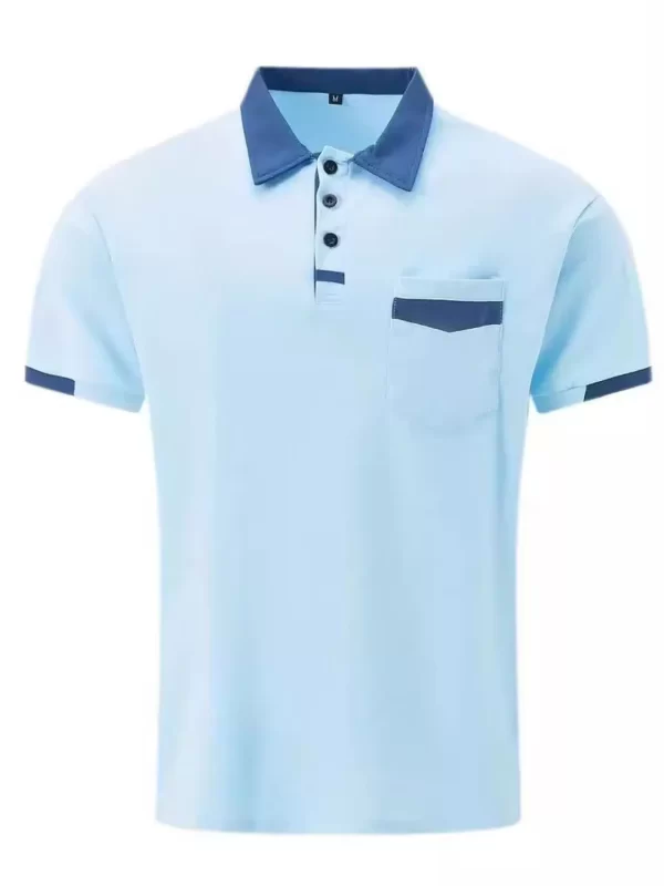 Men's Full Size Contrast Collared Neck Short Sleeve Polo Plus Size - Image 2