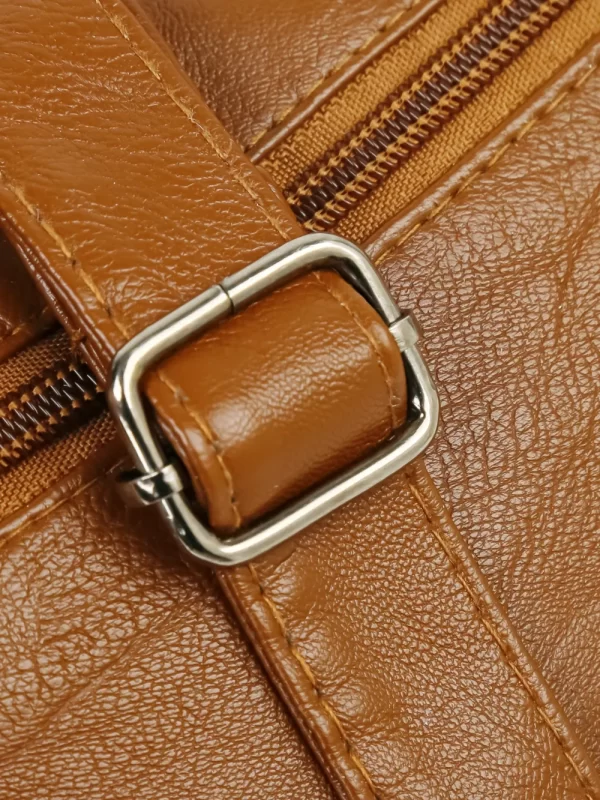 Multi Pockets PU Leather Shoulder Bag - Image 7