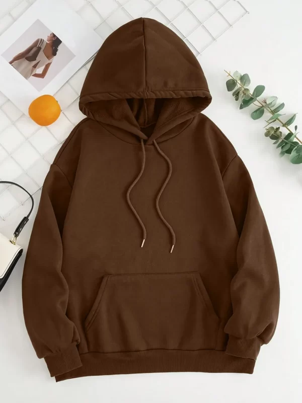 Drawstring Dropped Shoulder Hoodie - Image 17