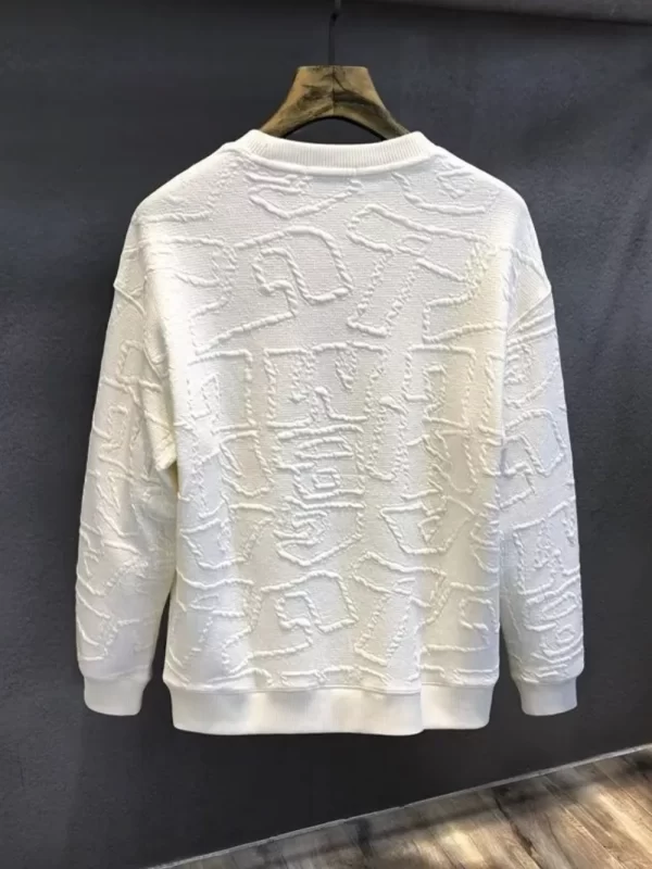 Men's  Plus Size Textured Round Neck Long Sleeve Sweatshirt - Image 9