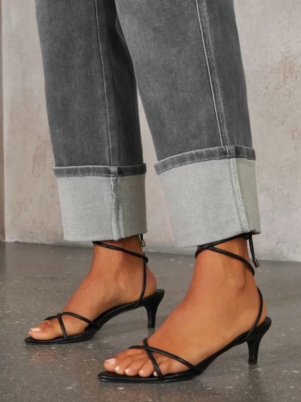 High Waisted Straight Leg Rolled Jeans - Image 8