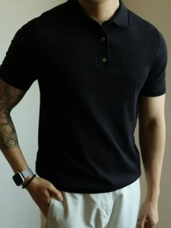 Men's Plus Size Button Detail Short Sleeve Polo - Image 5