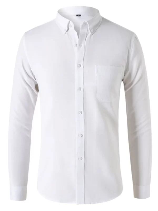 Men's Plus Size Button Down Collared Neck Shirt - Image 4