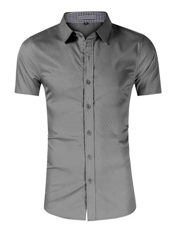 Men's Collared Neck Short Sleeve Shirt - Image 2