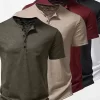 Men's Full Size Button Detail Short Sleeve Polo Plus Size